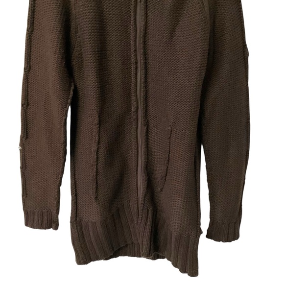 Lou‎ Lou Brown Kit Oversized Sweater L Women Fall Casual Lagenlook Zipper Heavy - Picture 6 of 10